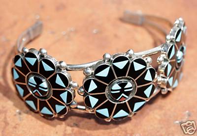 Zuni Native American Indian Multi_Stone Bracelet/Ring