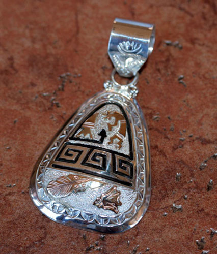 Navajo Indian Sterling Silver Pendant by A. Mariano