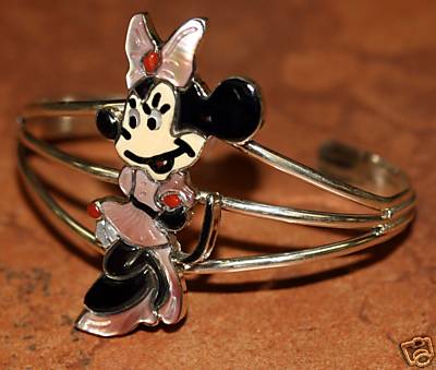 Zuni Sterling Minnie Mouse Bracelet by AL Shirley