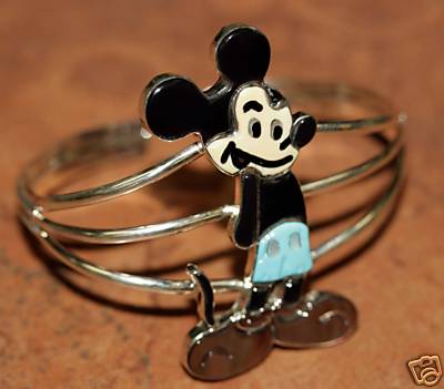 Zuni Sterling Mickey Mouse Bracelet by AL Shirley