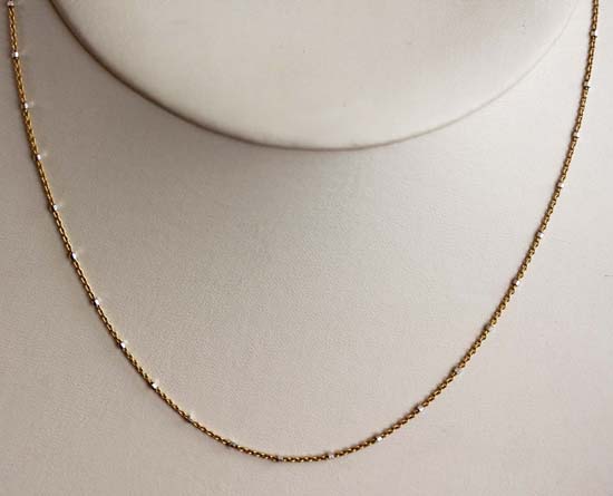 Gold Overlay Silver 18 Inch Long Chain