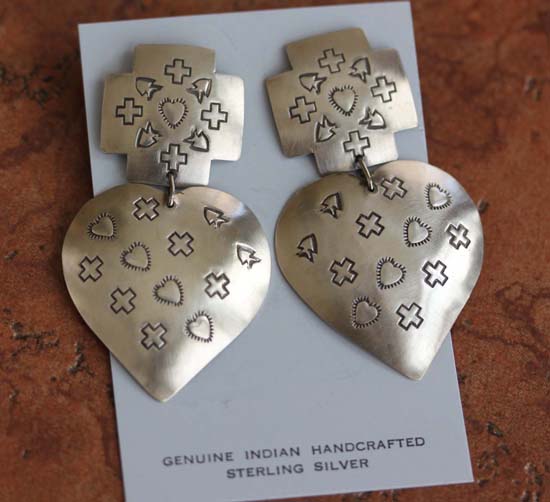 Navajo Sterling Silver Heart Earrings