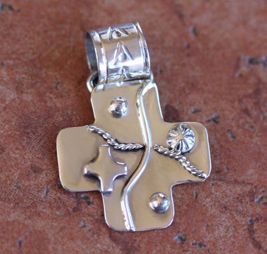 Nakai Navajo Sterling Cross Pendant