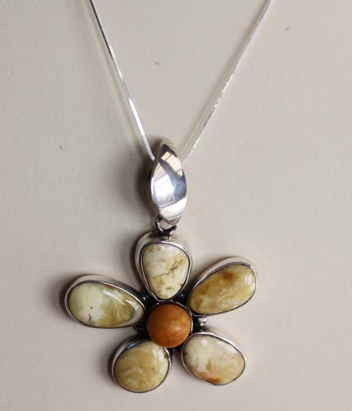 Handmade Baltic Amber Sterling Silver Necklace