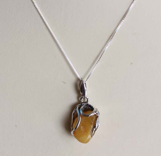 Handmade Baltic Amber Sterling Silver Necklace