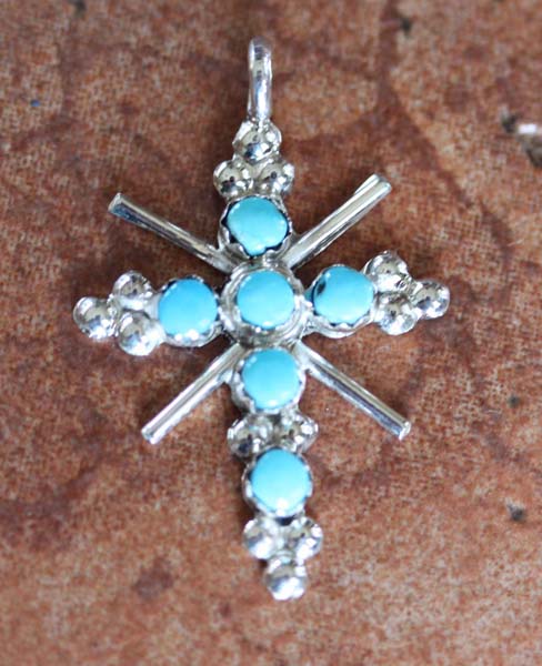 Navajo Turquoise Cross Pendant