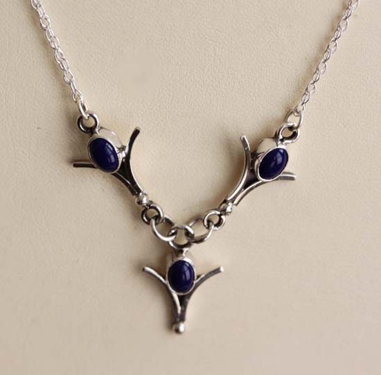 Navajo Silver Lapis Necklace