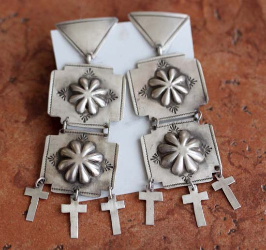 Navajo Sterling Silver Cross Earrings