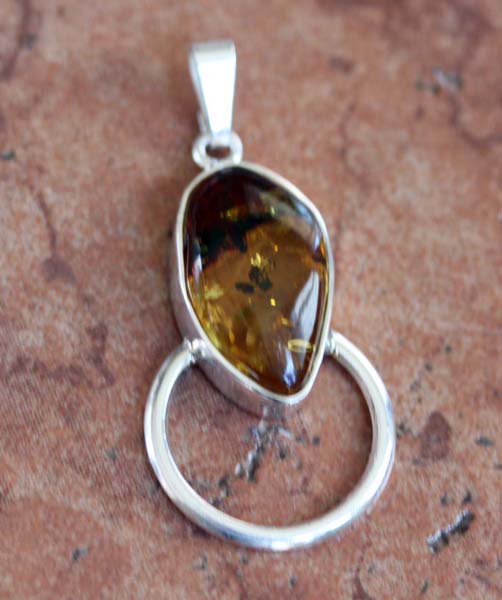 Handmade Sterling Silver Baltic Amber Pendant