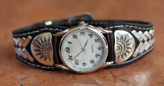 Navajo Native American Leather Men's Watch