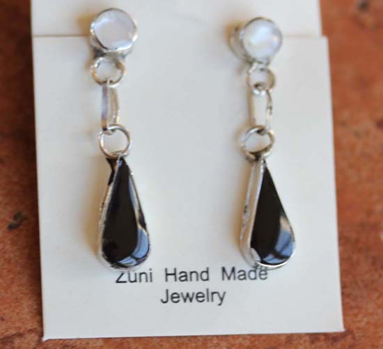 Zuni Silver Multi_Stone Earrings