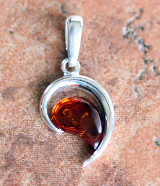 Sterling Silver Baltic Amber Pendant