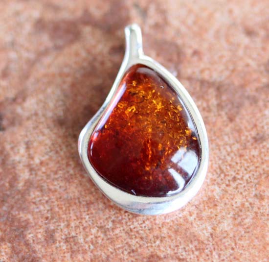 Sterling Silver Baltic Amber Pendant