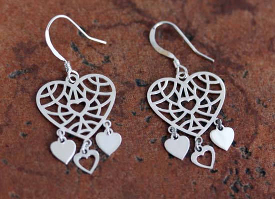 Sterling Silver Heart Earrings