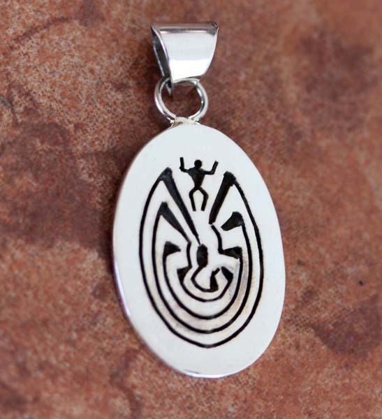 Navajo Silver Man in the Maze Pendant