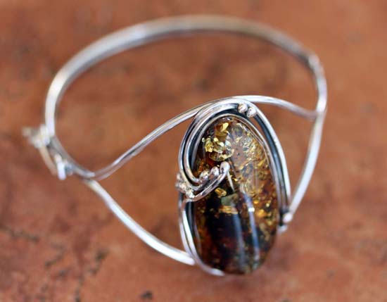 Silver Baltic Amber Bracelet