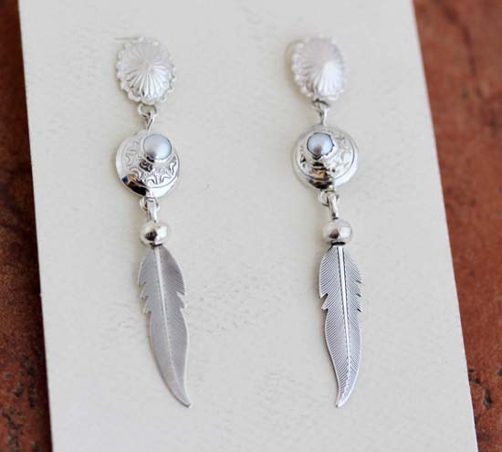 Navajo Freshwater Pearl Earrings by Nakai