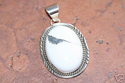 Navajo Native American Indian Howlite Pendant