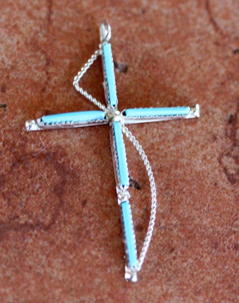 Navajo Turquoise Cross Pendant