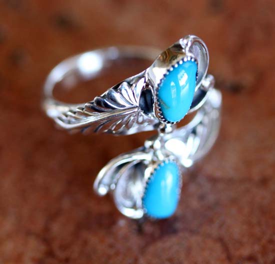 Navajo Silver Turquoise Ring Size 6_8