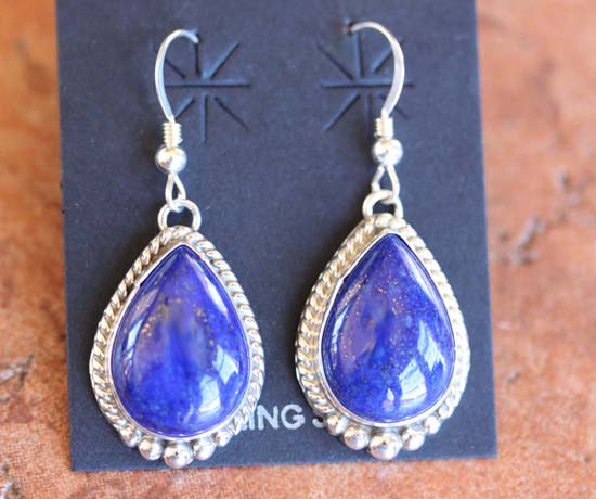 Navajo Sterling Silver Lapis Earrings