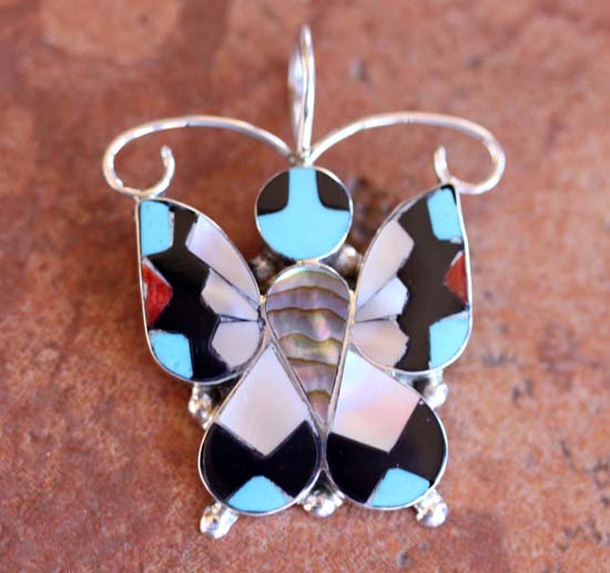 Zuni Silver Butterfly Pendant