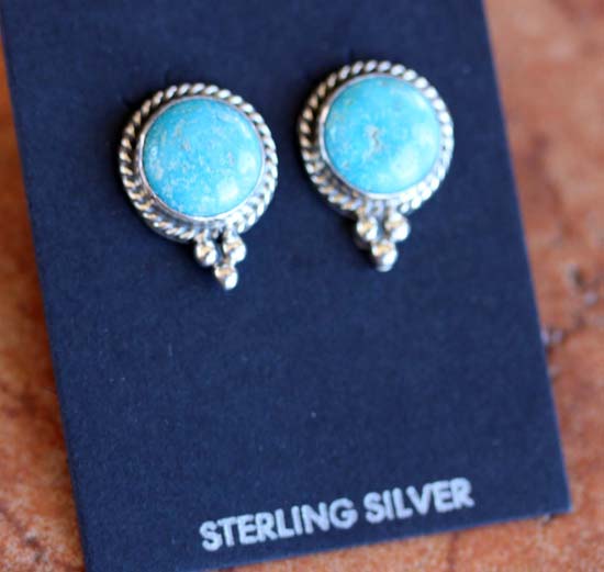 Navajo Silver Turquoise Earrings