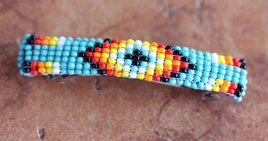 Navajo Sterling Silver Beaded Hair Barrette