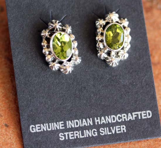 Navajo Silver Citrine Earrings