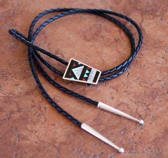 Zuni  Multi_Stone Bolo Tie by LL O'Hule