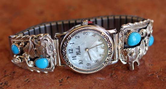 Navajo Wolf Turquoise Men's Watch