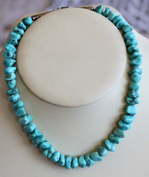 Navajo Beaded Turquoise Nugget Necklace