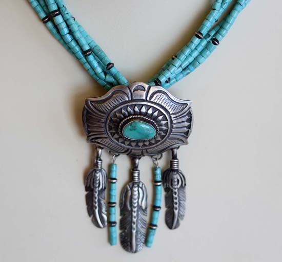 Navajo 5 Strand Turquoise Necklace