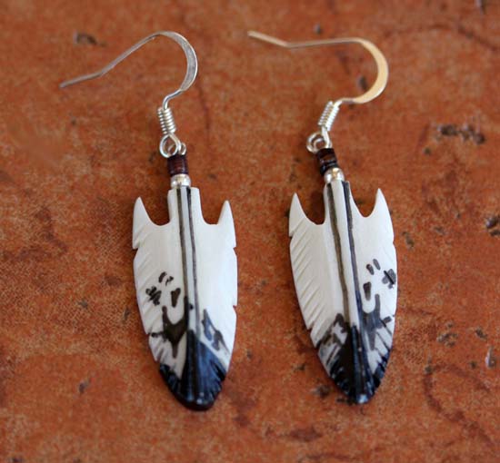 Navajo Sterling Silver Feather Earrings