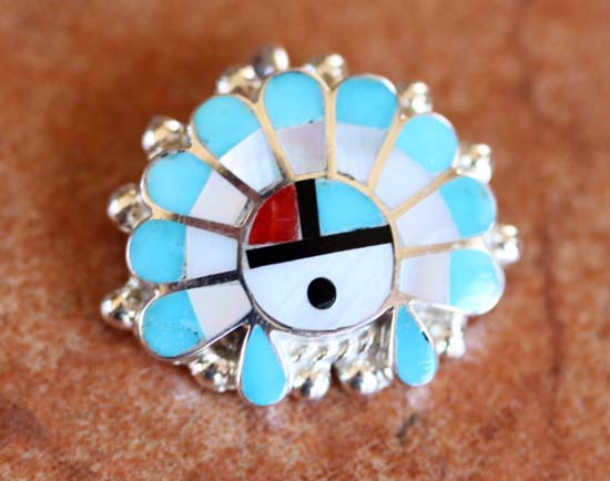 Zuni Silver Sunface Pendant