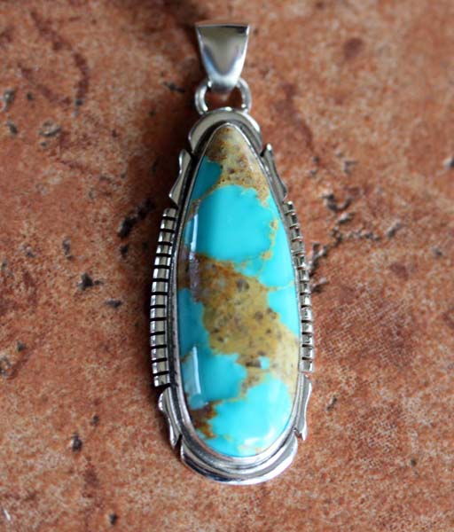 Navajo Silver Turquoise Pendant