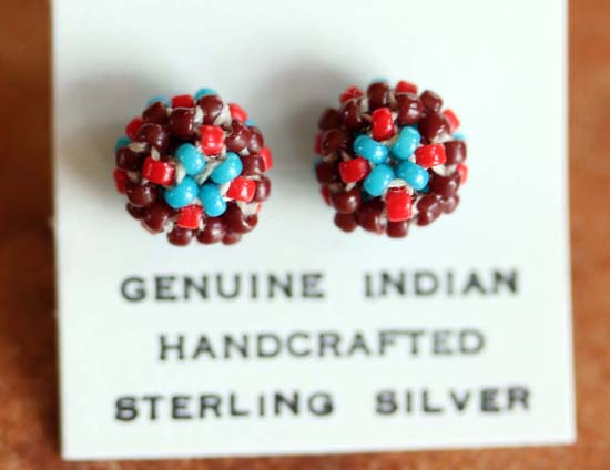 Navajo Silver Beaded Earrings