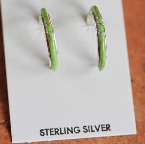 Zuni Silver Gaspeite Earrings