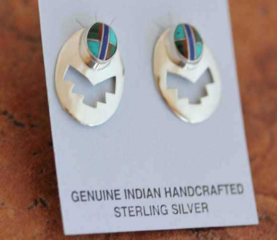 Navajo Multi_Stone Inlay Earrings