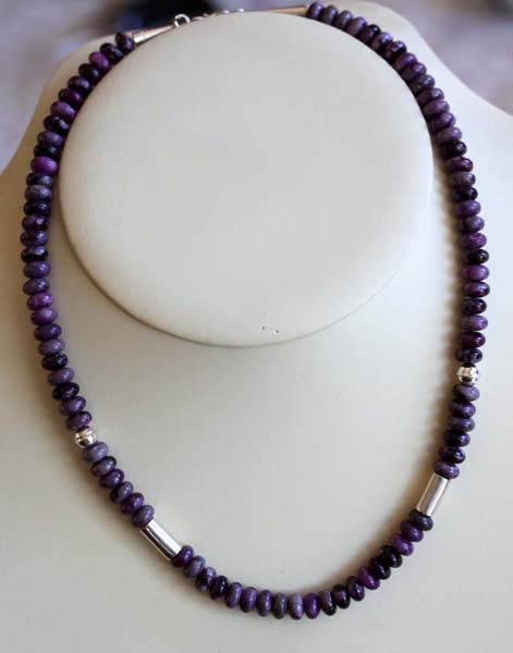 Navajo Charoite Beaded Necklace By T Singer