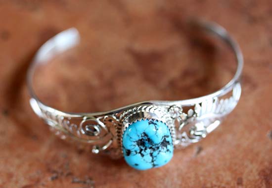 Navajo Silver Turquoise Bracelet