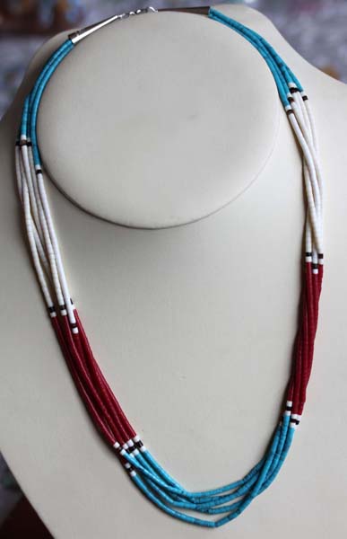 Beaded 5 Strand Heishi Necklace