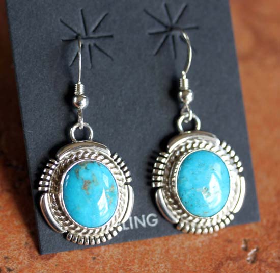 Navajo Silver Turquoise Earrings