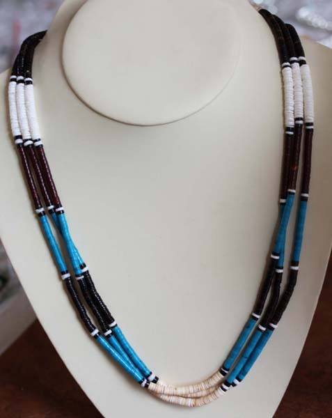 Beaded 3 Strand Heishi Necklace