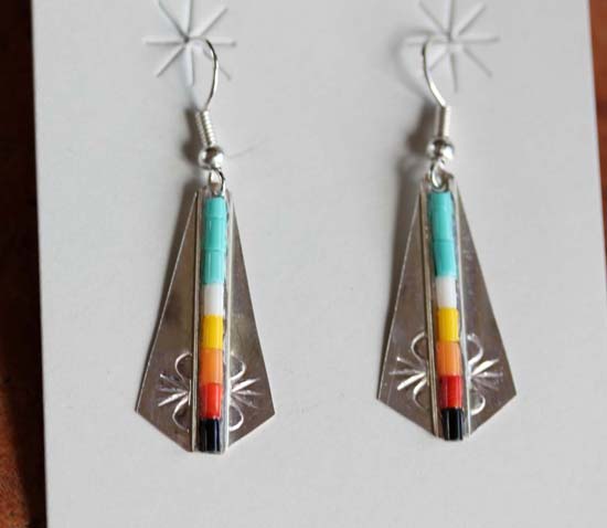 Navajo Silver Beaded Earrings