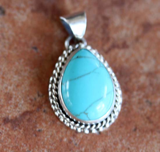 Navajo Silver Turquoise Pendant