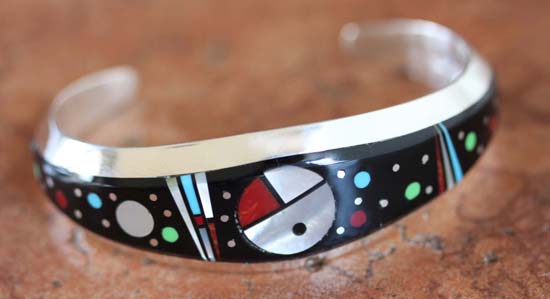 Zuni Silver Multi_Stone Sunface Bracelet