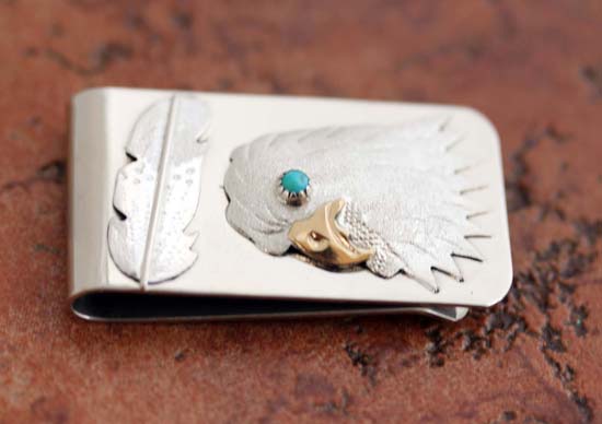 Navajo Silver Eagle Money Clip by Betty Thomas