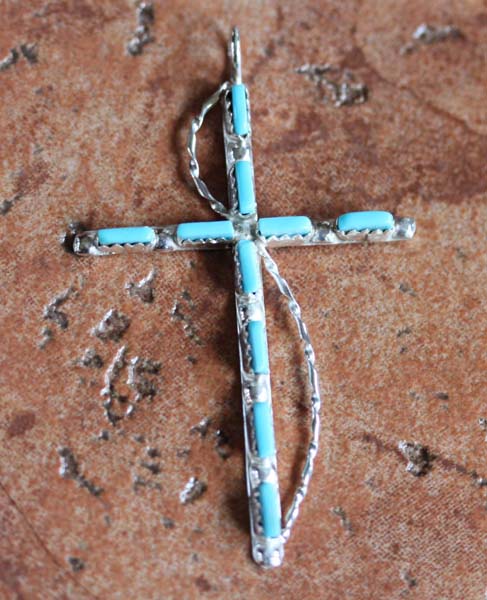 Navajo Turquoise Cross Pendant