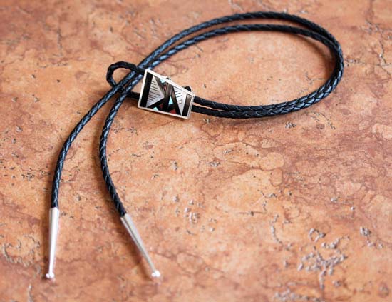 Zuni Native American Multi_Stone Bolo Tie